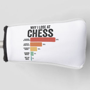 Grappige schaaksport Waarom ik verlies bij schaaks Golfheadcover
