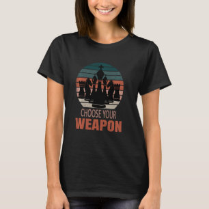 Grappige schaakstukken van de schaker Kies uw wape T-shirt
