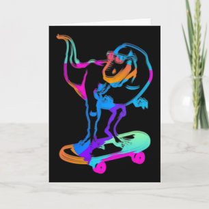 Grappige Schaatsende Dino Skateboard Skateboarden Kaart