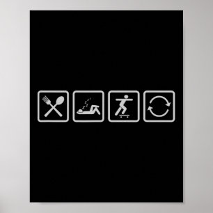 Grappige Schaatsrijder Skateboard Skateboarder Coo Poster
