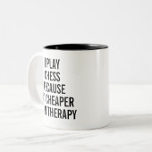 Grappige Schaken Therapie Tweekleurige Koffiemok (Voorkant links)