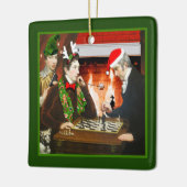 Grappige schaker keramisch ornament (Links)