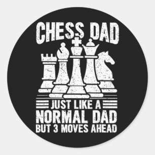 Grappige schaker papa schaken liefhebbers stukken ronde sticker
