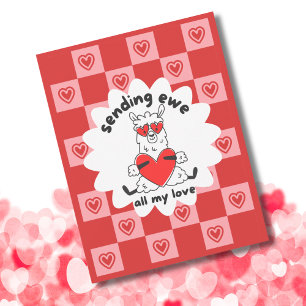 Grappige schapen Kinder klaslokaal Valentijnsdag Feestdagenkaart