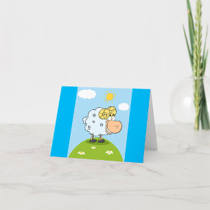 Grappige schapen op een heuvel bedankkaart