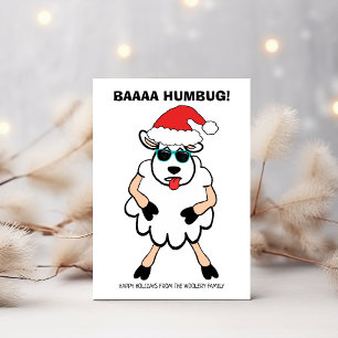 Grappige Schapen Scrooge Baa Humbug Kerstmis Feestdagenkaart