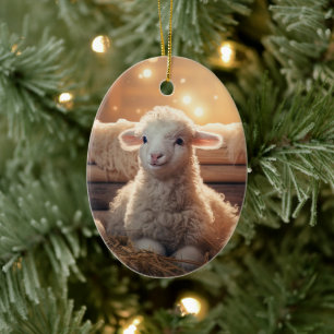 Grappige schapenkerst, cadeau voor boerderij liefh keramisch ornament