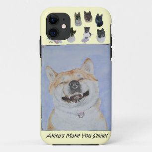 grappige schattige akita lachende realistische hon iPhone 11 hoesje
