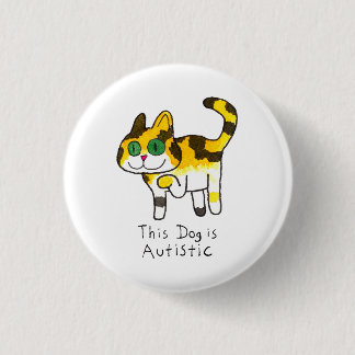 Grappige Schattige Autistische Hond Comic Ronde Button 3,2 Cm