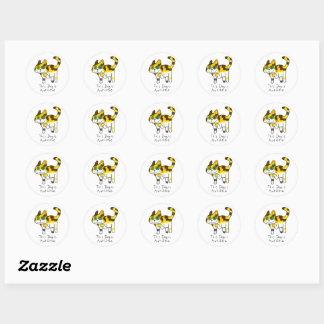 Grappige Schattige Autistische Hond Comic Ronde Sticker