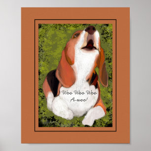 Grappige, schattige Beagle jankt Poster