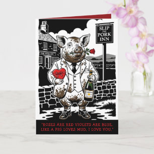 Grappige, schattige biggetjes Valentijnsdag kaart