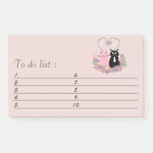 Grappige schattige cartoon katten in de liefde "to post-it® notes