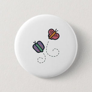 grappige schattige cartoon vlinders ronde button 5,7 cm