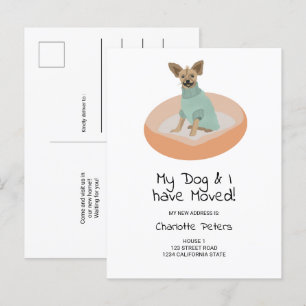Grappige schattige chihuaha hond illustratie beweg aankondigingskaart