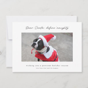 Grappige & Schattige 'Definieer Stout' Hond Kerstk Feestdagenkaart