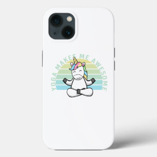 Grappige schattige eenhoorn die yoga doet. grappig iPhone 13 hoesje