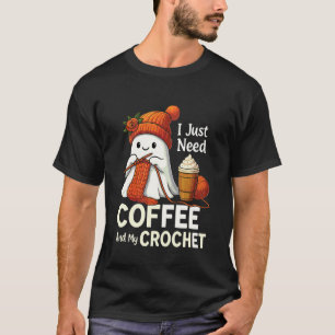 Grappige Schattige Geest Haak Ik Heb Alleen Koffie T-shirt