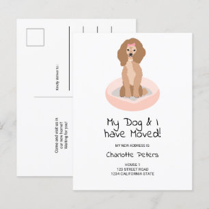 Grappige schattige girly poedel hond illustratie b aankondigingskaart