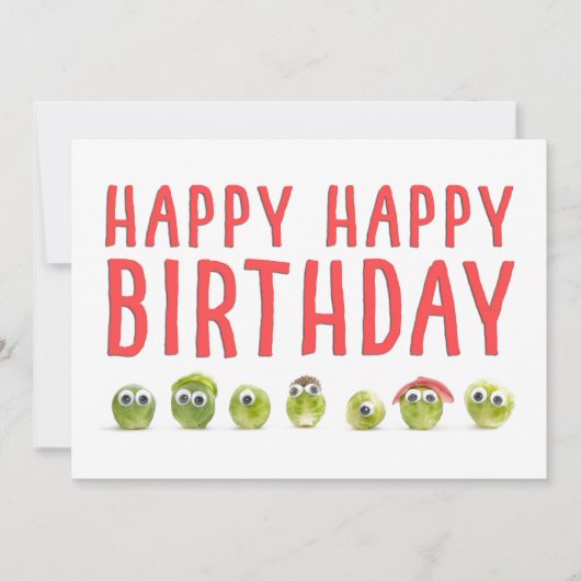 Grappige schattige groente aangepaste verjaardagsk kaart (Voorkant)