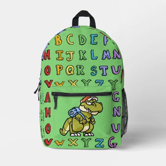 Grappige schattige hand getrokken dinosaurus en al bedrukte rugzak (Voorkant)