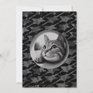 Grappige Schattige Koele Kat Feline Dier Hallo Mia Feestdagenkaart
