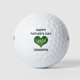 Grappige Schattige Opa Vaderdag Hart Golfer Golfballen