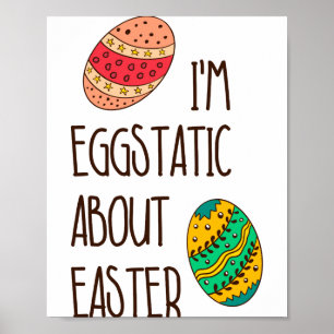 Grappige Schattige Paasei Statische Humoristische Poster