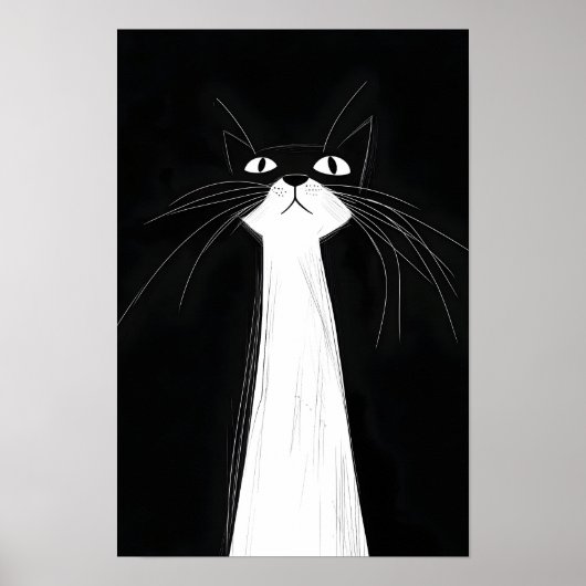 Grappige Schattige Zwarte kat Poster (Voorkant)