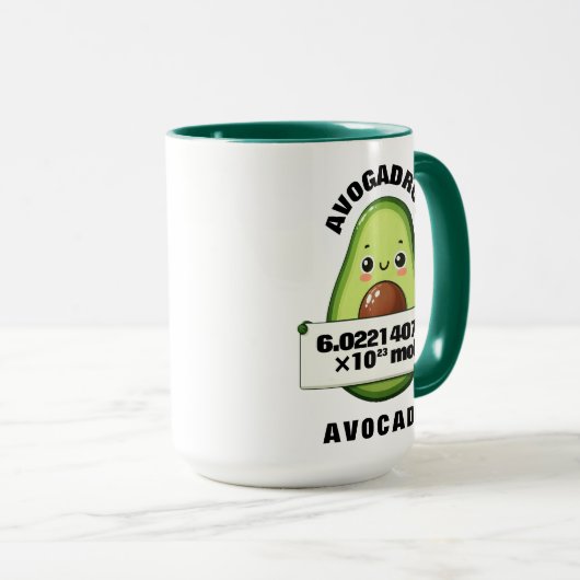 Grappige Schattigee avogadro's avocado Mok (Voorkant rechts)