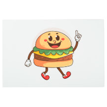 Grappige Schattigee Cartoon Burger Illustratie