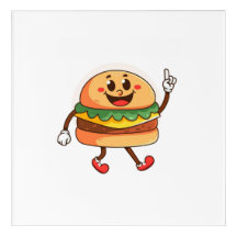 Grappige Schattigee Cartoon Burger Illustratie