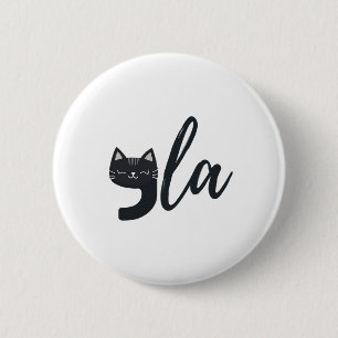 Grappige Schattigee Cat Comma La Funny Kamala Harr Ronde Button 5,7 Cm