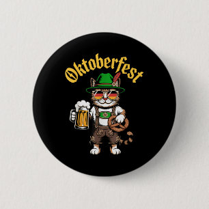 Grappige Schattigee Cat Pretzel Beer Grappige Fees Ronde Button 5,7 Cm