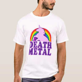 Grappige Schattigee Death Metal Eenhoorn Regenboog T-shirt