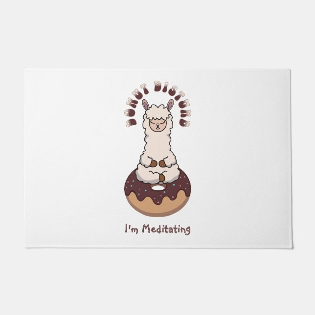 Grappige Schattigee donut verstoring gepersonalise Deurmat (Voorkant)