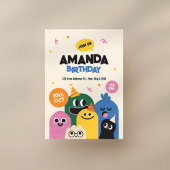 Grappige Schattigee Doodle verjaardagsuitnodiging Kaart