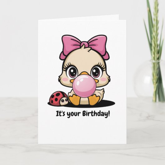 Grappige Schattigee eend, lieveheersbeestje & bubb Kaart (Voorkant)