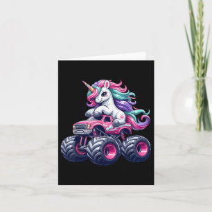 Grappige Schattigee eenhoorn rijden op een roze mo Kaart
