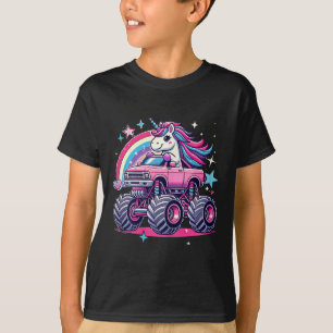 Grappige Schattigee eenhoorn rijden op een roze mo T-shirt