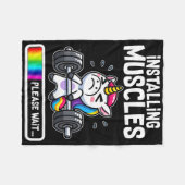 Grappige Schattigee Eenhoorn Workout Gym Fitness W Fleece Deken (Voorkant (Horizontaal))