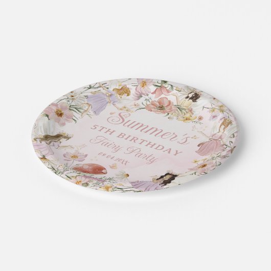 Grappige Schattigee feeën Verjaardag Wildflower Me Papieren Bordje (Gekanteld)