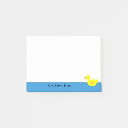 Grappige Schattigee gele eend dier aangepaste naam Post-it® Notes (Voorkant)