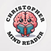 Grappige Schattigee gepersonaliseerde Mind Reader  Labels (Design 1)