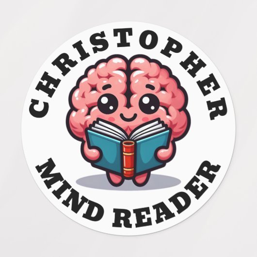 Grappige Schattigee gepersonaliseerde Mind Reader  Labels (Design 5)