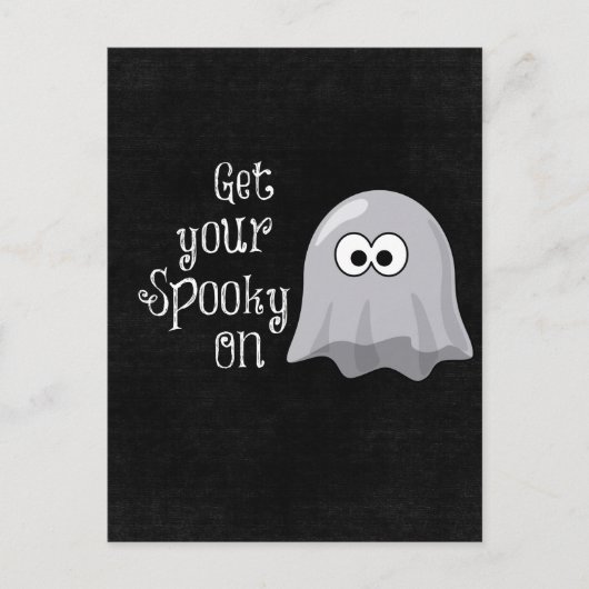 Grappige, Schattigee Halloween Ghost; Get Your Spo Briefkaart (Voorkant)