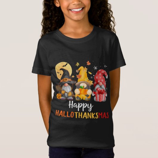 Grappige Schattigee kabouters Happy Hallothanksmas T-shirt (Voorkant)