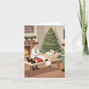 Grappige/Schattigee kerst Kaart voor acupuncturist