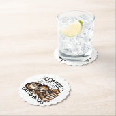 Grappige Schattigee Koffie Katten Boeken Lover Gif Kartonnen Onderzetters (Insitu)