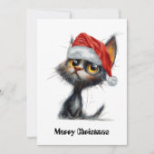 Grappige Schattigee komische grillige kat vrolijk Feestdagenkaart (Voorkant)